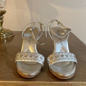 Silver wedges sandals